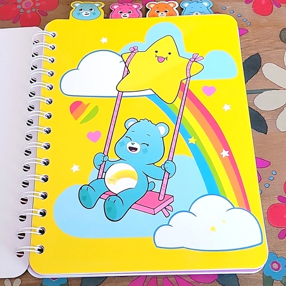 Black Fri CARE BEARS 4-Tab Spiral Notebook, NWT, 9x6 inches, Blue,  Super Cute - Picture 6 of 10